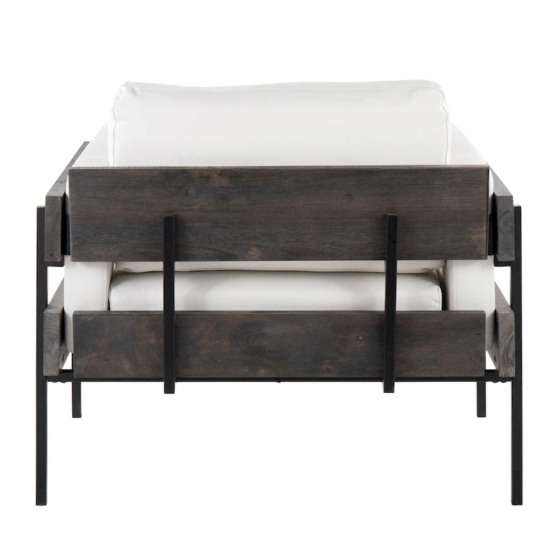 Sillón decorativo – Tela / Piel sintética, Madera y metal, Un solo asiento