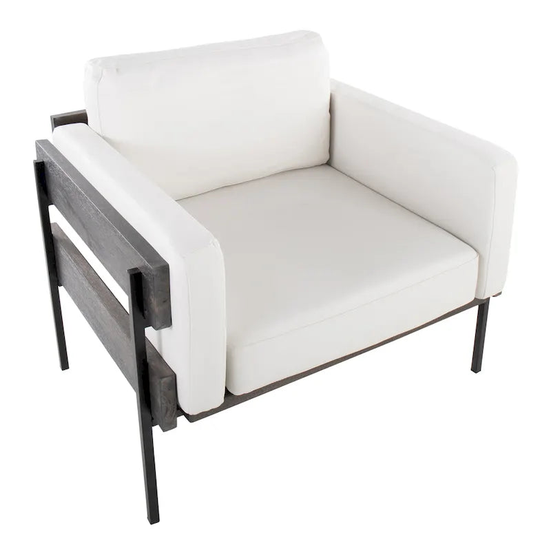 Sillón decorativo – Tela / Piel sintética, Madera y metal, Un solo asiento