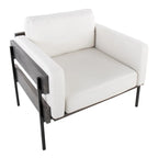 Sillón decorativo – Tela / Piel sintética, Madera y metal, Un solo asiento