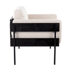 Sillón decorativo – Tela / Piel sintética, Madera y metal, Un solo asiento