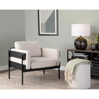 Sillón decorativo – Tela / Piel sintética, Madera y metal, Un solo asiento
