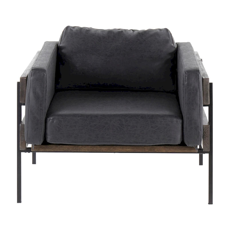 Sillón decorativo – Tela / Piel sintética, Madera y metal, Un solo asiento
