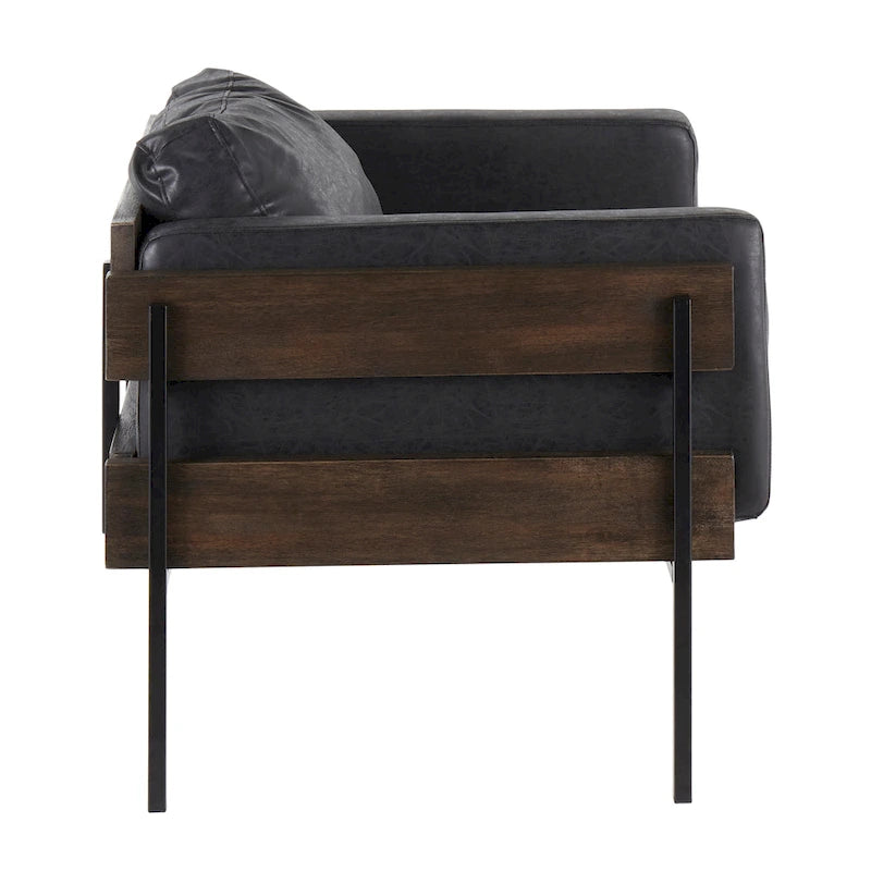 Sillón decorativo – Tela / Piel sintética, Madera y metal, Un solo asiento