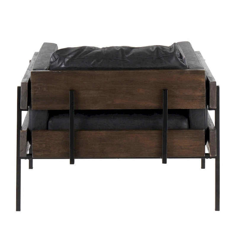 Sillón decorativo – Tela / Piel sintética, Madera y metal, Un solo asiento