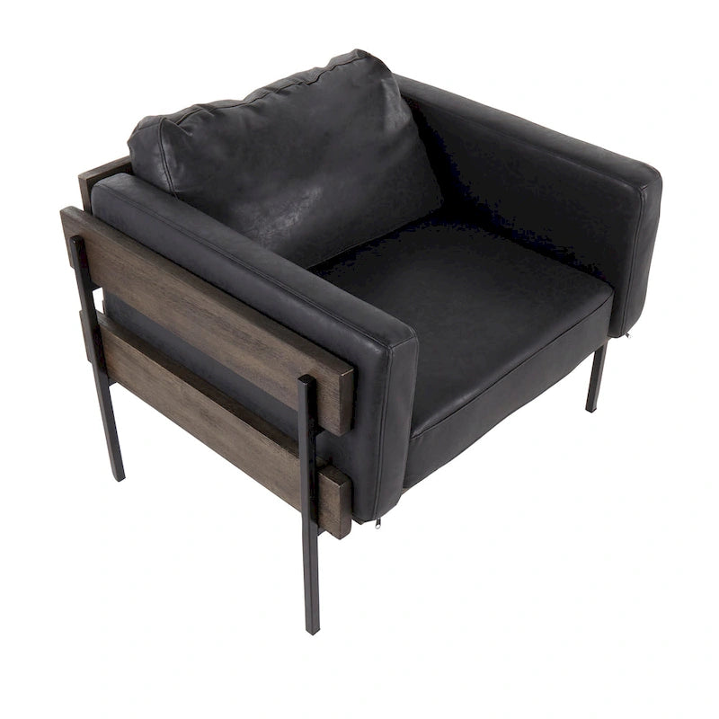 Sillón decorativo – Tela / Piel sintética, Madera y metal, Un solo asiento