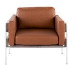 Sillón decorativo – Tela / Piel sintética, Madera y metal, Un solo asiento
