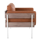 Sillón decorativo – Tela / Piel sintética, Madera y metal, Un solo asiento