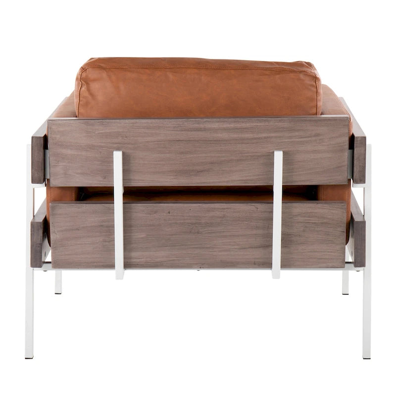 Sillón decorativo – Tela / Piel sintética, Madera y metal, Un solo asiento