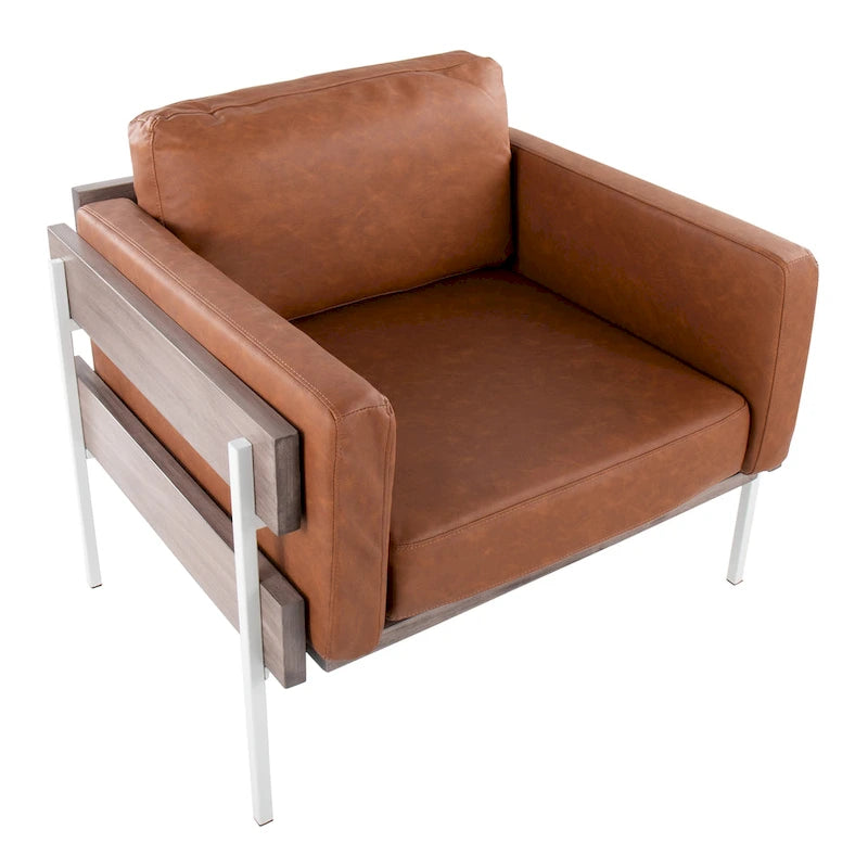 Sillón decorativo – Tela / Piel sintética, Madera y metal, Un solo asiento