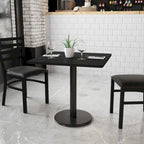 Juego de mesa de comedor cuadrada laminada de 2 piezas, para 2, negro/caoba/natural/nogal