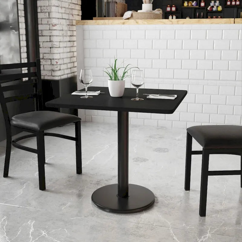 Juego de mesa de comedor cuadrada laminada de 2 piezas, para 2, negro/caoba/natural/nogal
