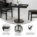 Juego de mesa de comedor cuadrada laminada de 2 piezas, para 2, negro/caoba/natural/nogal