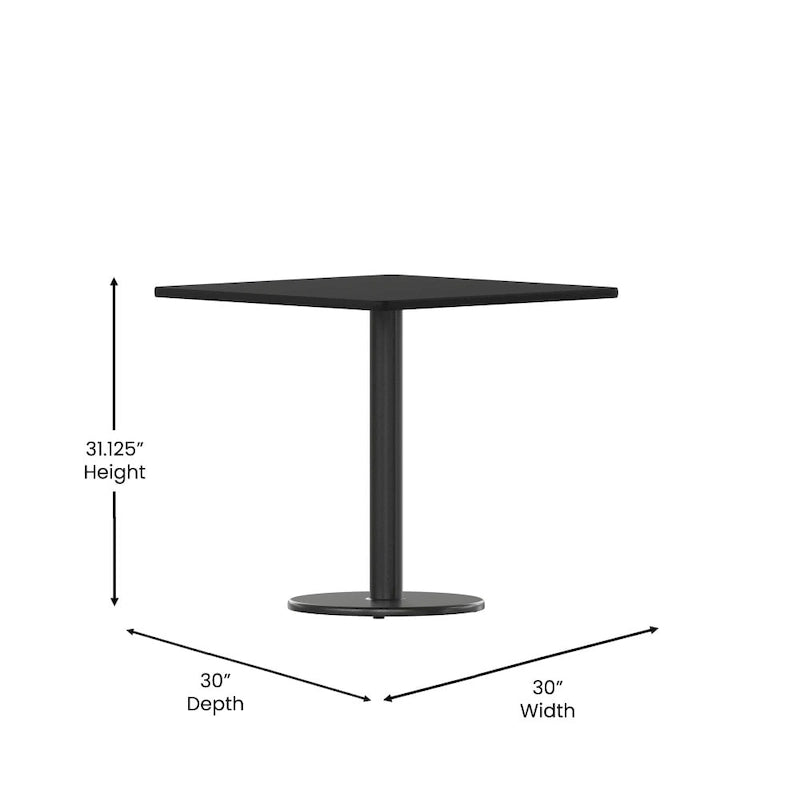Juego de mesa de comedor cuadrada laminada de 2 piezas, para 2, negro/caoba/natural/nogal