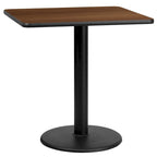 Juego de mesa de comedor cuadrada laminada de 2 piezas, para 2, negro/caoba/natural/nogal