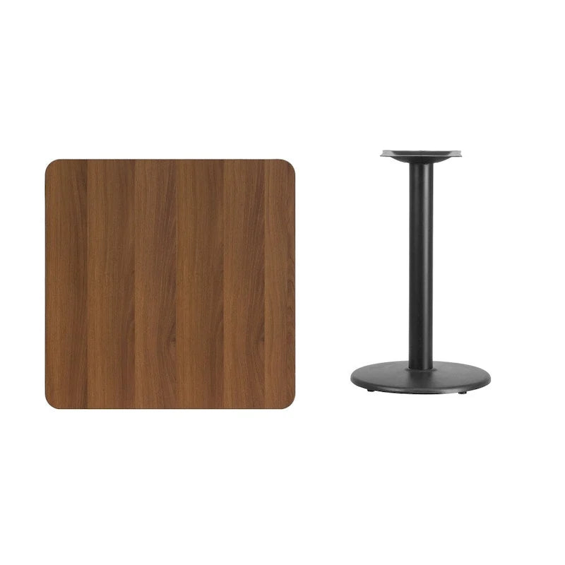 Juego de mesa de comedor cuadrada laminada de 2 piezas, para 2, negro/caoba/natural/nogal