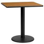 Juego de mesa de comedor cuadrada laminada de 2 piezas, para 2, negro/caoba/natural/nogal