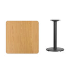 Juego de mesa de comedor cuadrada laminada de 2 piezas, para 2, negro/caoba/natural/nogal