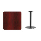 Juego de mesa de comedor cuadrada laminada de 2 piezas, para 2, negro/caoba/natural/nogal