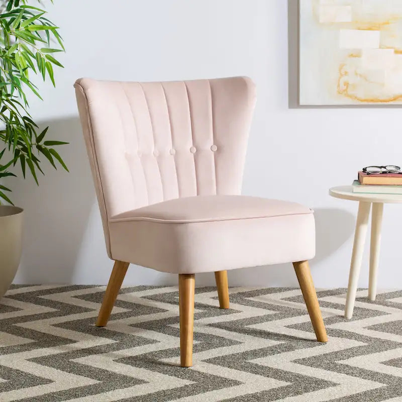 Sillón individual auxiliar de terciopelo de mediados de siglo color azul pizarra, rosa empolvado y malva