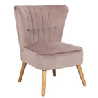 Sillón individual auxiliar de terciopelo de mediados de siglo color azul pizarra, rosa empolvado y malva