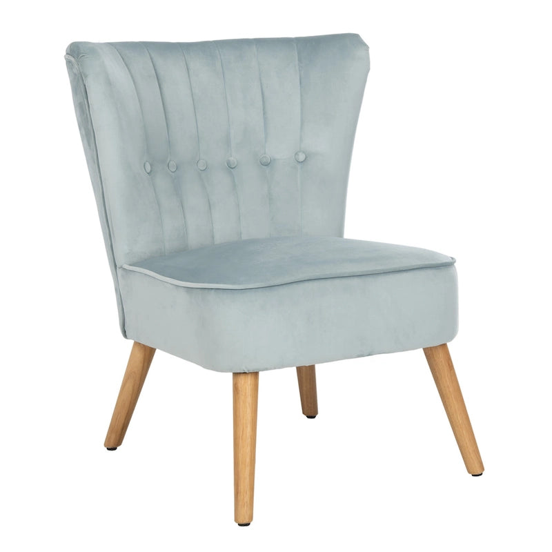 Sillón individual auxiliar de terciopelo de mediados de siglo color azul pizarra, rosa empolvado y malva