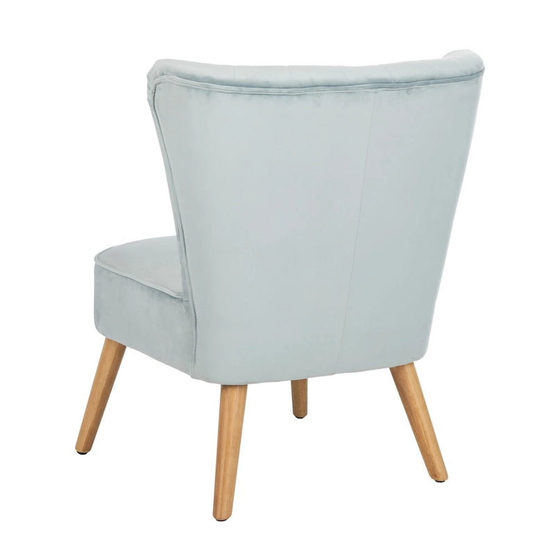 Sillón individual auxiliar de terciopelo de mediados de siglo color azul pizarra, rosa empolvado y malva