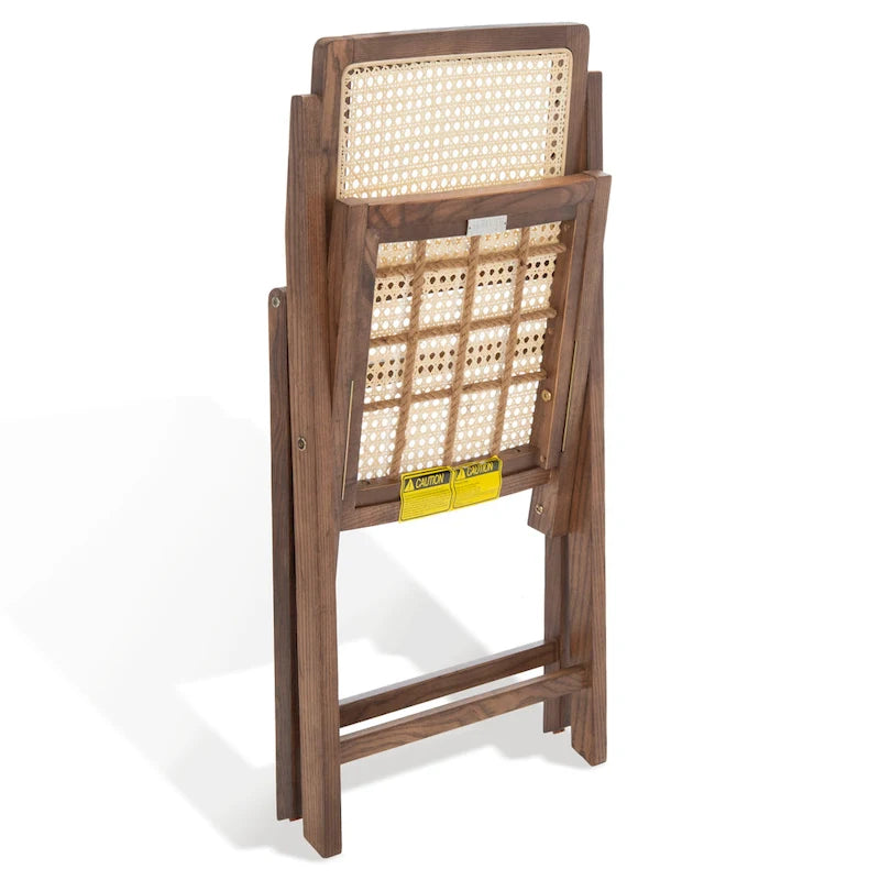 Silla de comedor plegable de ratán nogal/negro/blanco/natural (juego de 2)