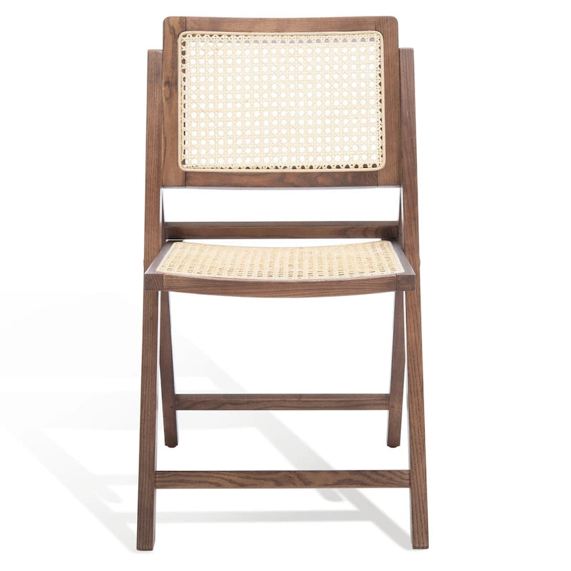 Silla de comedor plegable de ratán nogal/negro/blanco/natural (juego de 2)