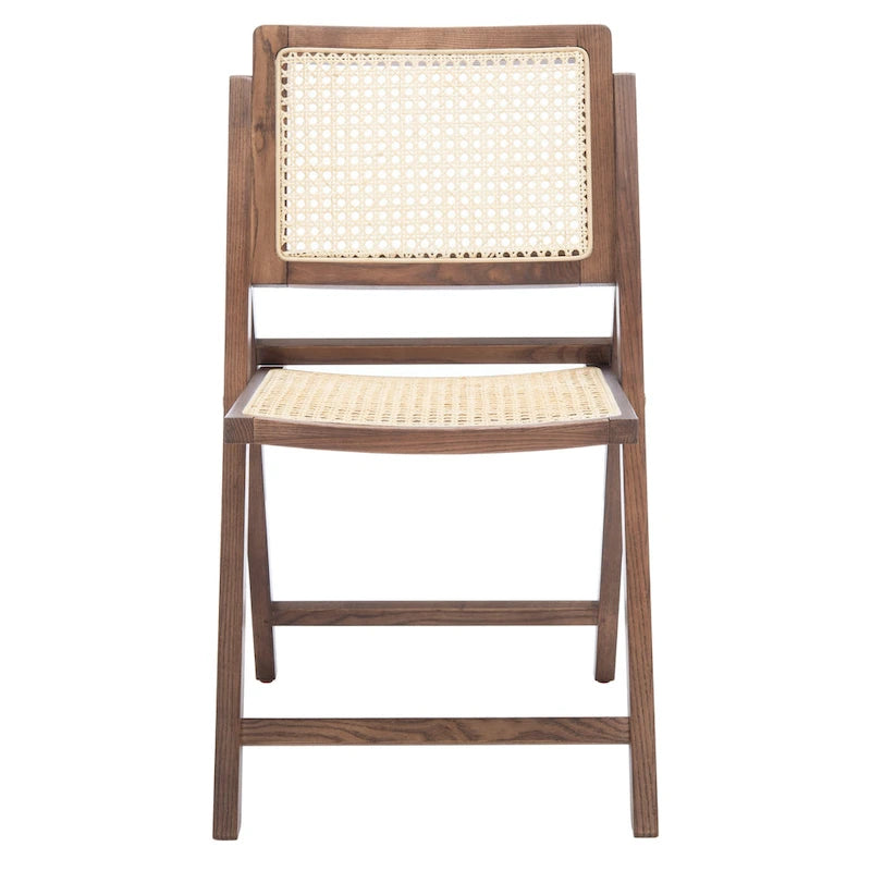 Silla de comedor plegable de ratán nogal/negro/blanco/natural (juego de 2)