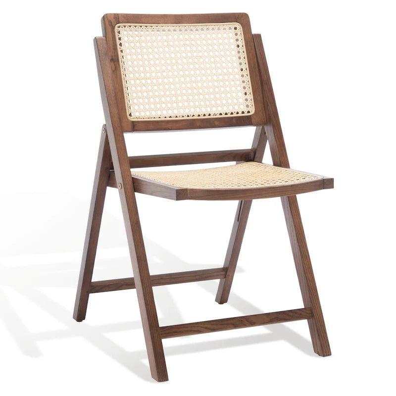 Silla de comedor plegable de ratán nogal/negro/blanco/natural (juego de 2)