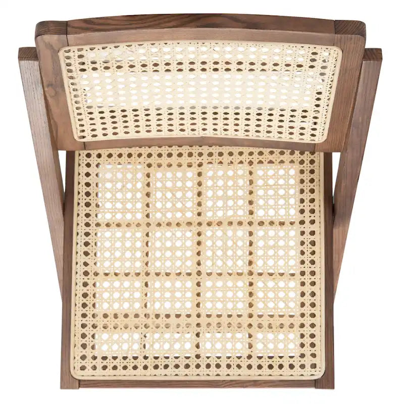 Silla de comedor plegable de ratán nogal/negro/blanco/natural (juego de 2)