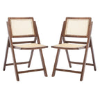 Silla de comedor plegable de ratán nogal/negro/blanco/natural (juego de 2)