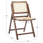 Silla de comedor plegable de ratán nogal/negro/blanco/natural (juego de 2)