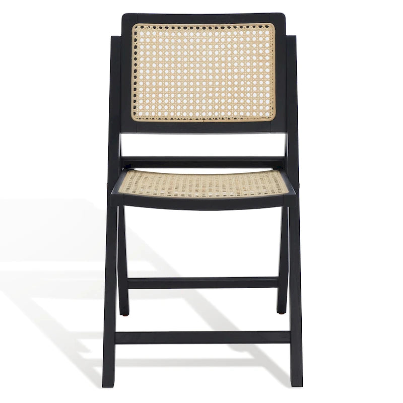 Silla de comedor plegable de ratán nogal/negro/blanco/natural (juego de 2)