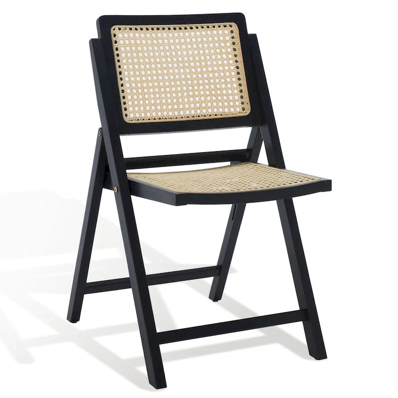 Silla de comedor plegable de ratán nogal/negro/blanco/natural (juego de 2)