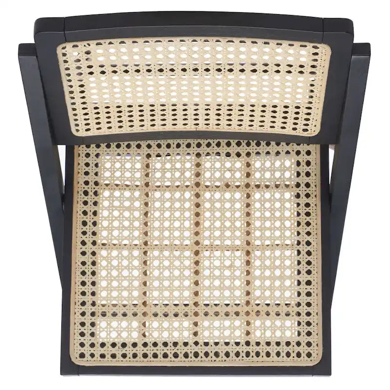 Silla de comedor plegable de ratán nogal/negro/blanco/natural (juego de 2)
