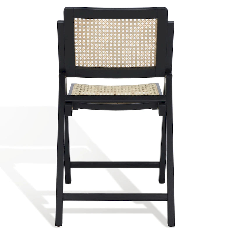 Silla de comedor plegable de ratán nogal/negro/blanco/natural (juego de 2)