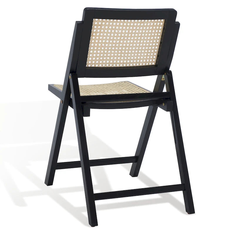 Silla de comedor plegable de ratán nogal/negro/blanco/natural (juego de 2)