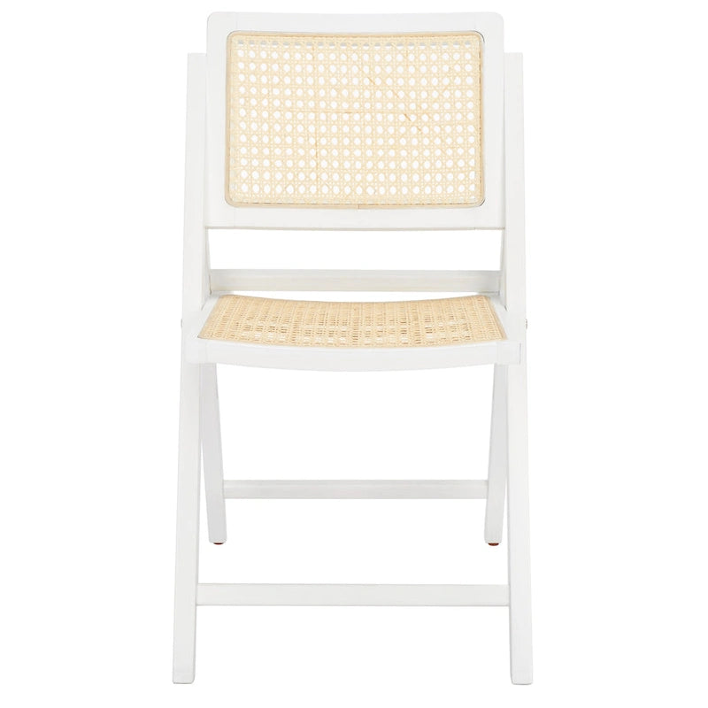 Silla de comedor plegable de ratán nogal/negro/blanco/natural (juego de 2)