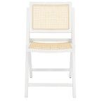 Silla de comedor plegable de ratán nogal/negro/blanco/natural (juego de 2)
