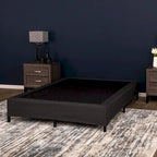 Base de cama de metal negro, montaje sin herramientas, 1-2 personas