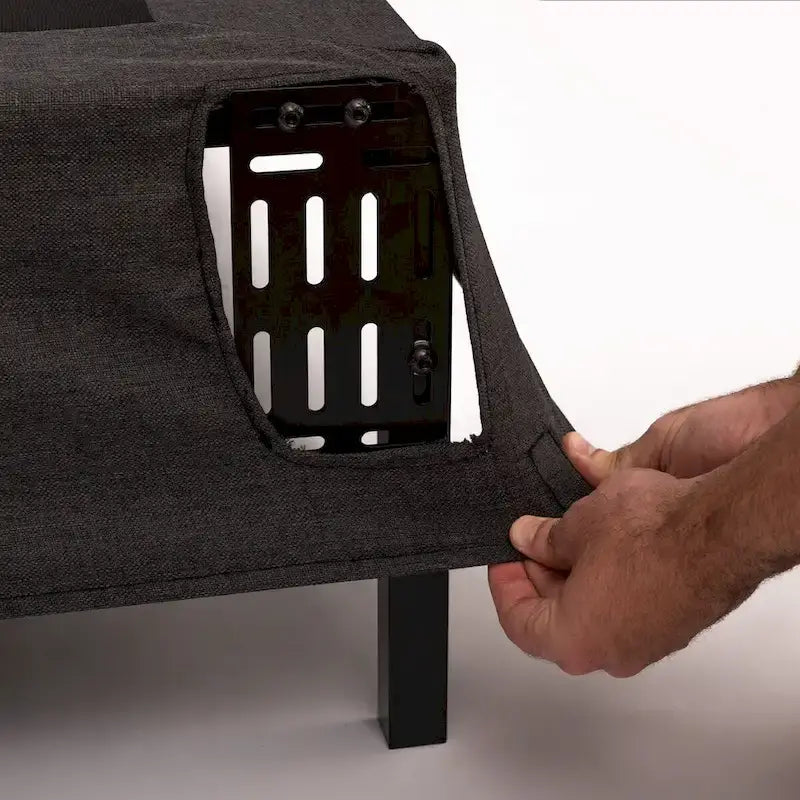 Base de cama de metal negro, montaje sin herramientas, 1-2 personas
