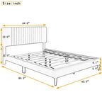 Cama de plataforma tapizada en terciopelo verde/gris, tamaños matrimonial y queen, no necesita somier, para 2