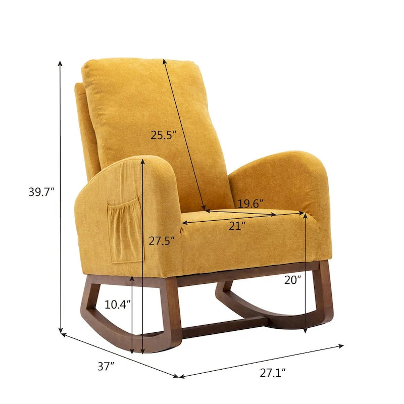 Mecedora de estilo moderno de mediados de siglo multicolor para 1 persona