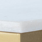 Mesa Auxiliar de Mármol Blanco y Dorado para 1