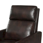 Sillón reclinable de piel sintética marrón pulido/azul noche, 1 plaza
