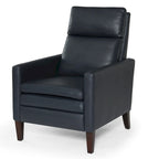 Sillón reclinable de piel sintética marrón pulido/azul noche, 1 plaza