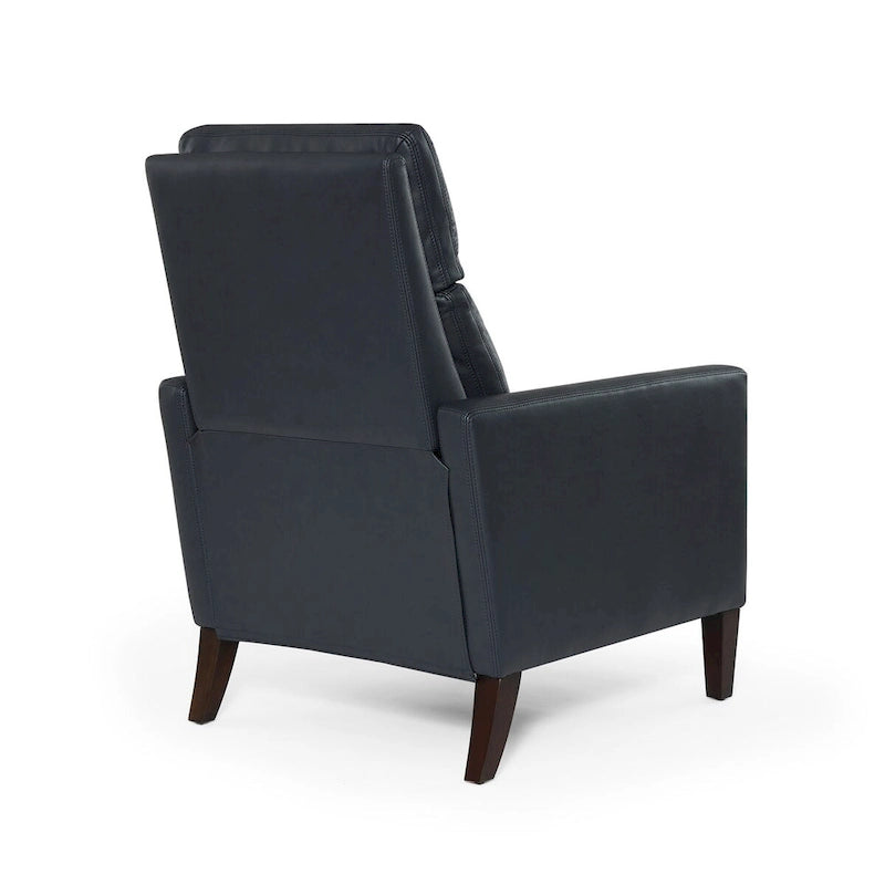 Sillón reclinable de piel sintética marrón pulido/azul noche, 1 plaza