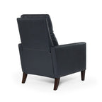 Sillón reclinable de piel sintética marrón pulido/azul noche, 1 plaza