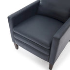 Sillón reclinable de piel sintética marrón pulido/azul noche, 1 plaza